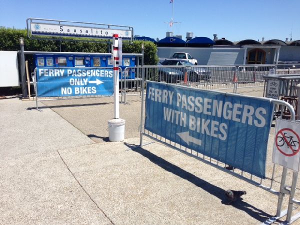 Sausalito Ferry Pier boarding area in downtown Sausalito